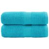 vidaXL Premium washandjes SOLUND 2 st turquoise 30x30 cm 600 g/m2