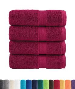 vidaXL Premium washandjes SOLUND 4 stuks Bordeaux 30x30 cm 600 g/m²