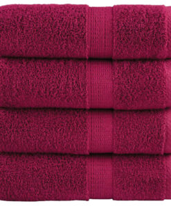 vidaXL Premium washandjes SOLUND 4 stuks Bordeaux 30x30 cm 600 g/m²
