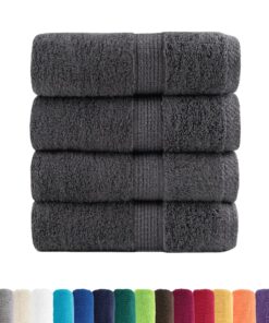 vidaXL Premium washandjes SOLUND 4 stuks antraciet 30x30 cm 600 g/m²