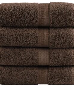 vidaXL Premium washandjes SOLUND 4 stuks bruin 30x30 cm 600 g/m²