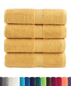 vidaXL Premium washandjes SOLUND 4 stuks goud 30x30cm 600 g/m²