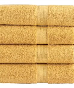 vidaXL Premium washandjes SOLUND 4 stuks goud 30x30cm 600 g/m²