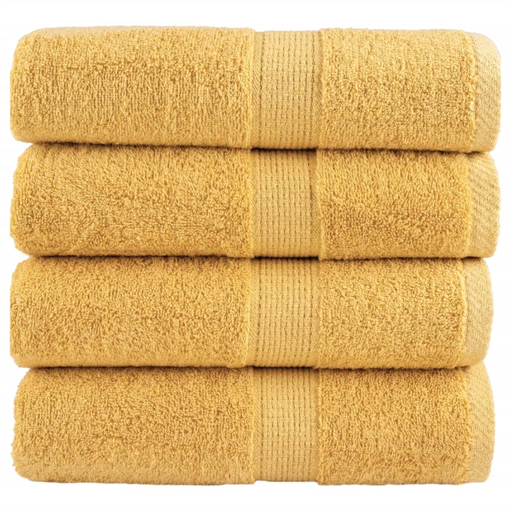 vidaXL Premium washandjes SOLUND 4 stuks goud 30x30cm 600 g/m²