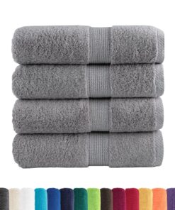 vidaXL Premium washandjes SOLUND 4 stuks grijs 30x30cm 600 g/m²