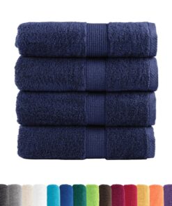 vidaXL Premium washandjes SOLUND 4 stuks marineblauw 30x30 cm 600 g/m²