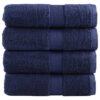 vidaXL Premium washandjes SOLUND 4 stuks marineblauw 30x30 cm 600 g/m²
