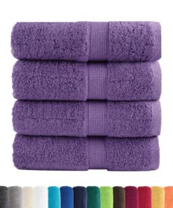 vidaXL Premium washandjes SOLUND 4 stuks paars 30x30 cm 600 g/m2