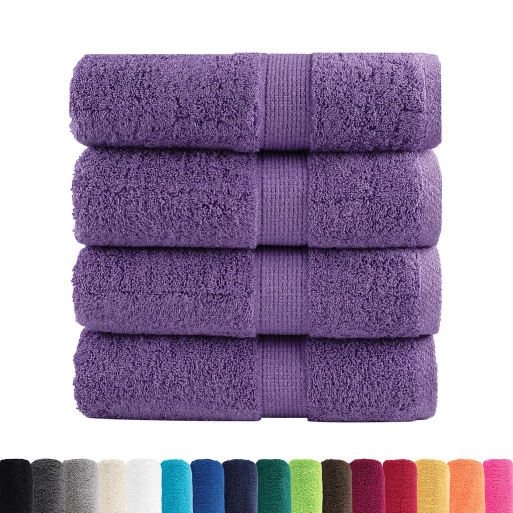 vidaXL Premium washandjes SOLUND 4 stuks paars 30x30 cm 600 g/m2
