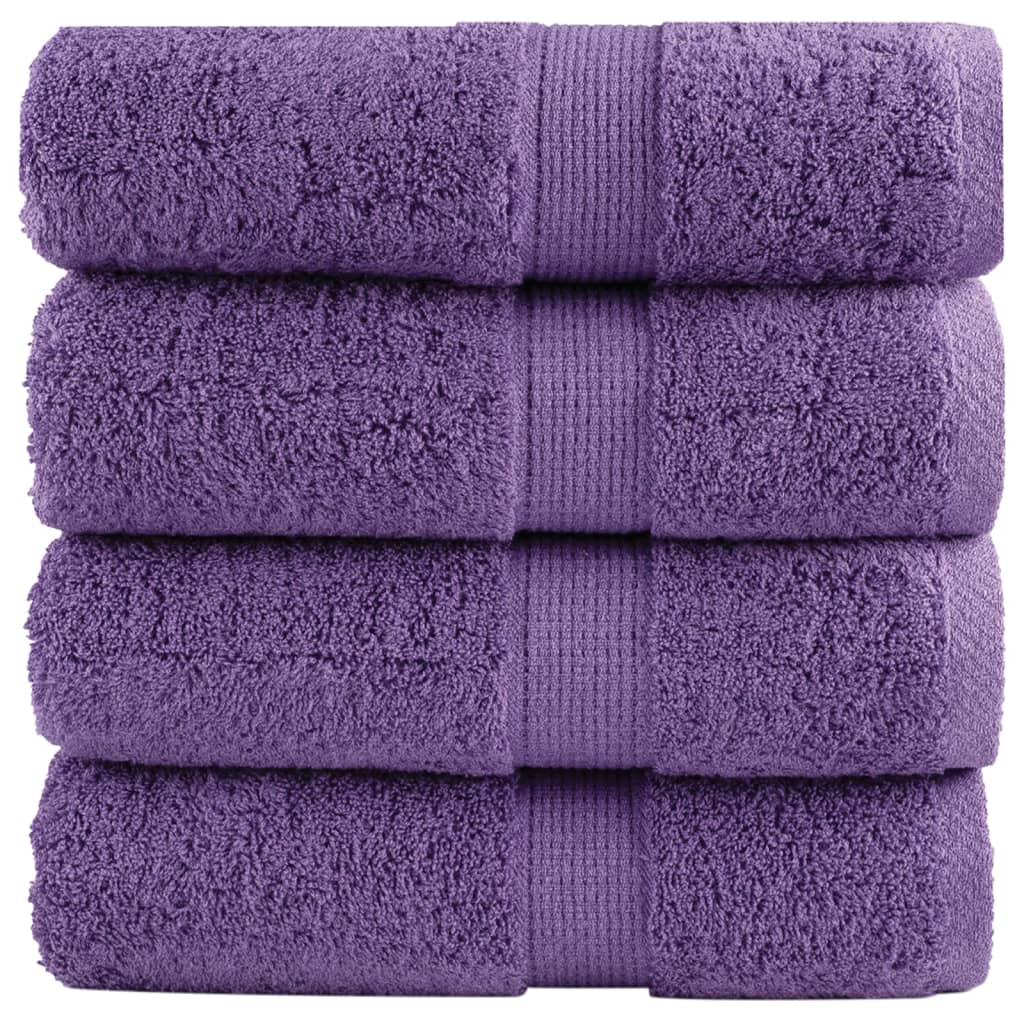 vidaXL Premium washandjes SOLUND 4 stuks paars 30x30 cm 600 g/m2