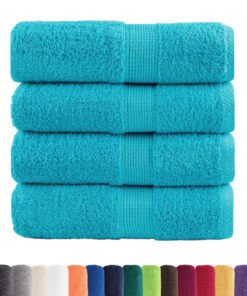vidaXL Premium washandjes SOLUND 4 stuks turquoise 30x30 cm 600 g/m2