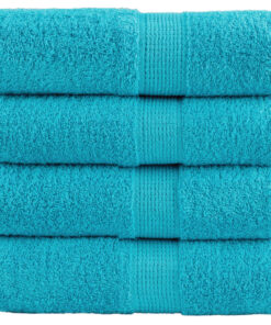 vidaXL Premium washandjes SOLUND 4 stuks turquoise 30x30 cm 600 g/m2