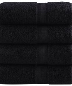 vidaXL Premium washandjes SOLUND 4 stuks zwart 30x30 cm 600 g/m2