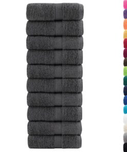 vidaXL Premium washandjes SOLUND 50 stuks antraciet 30x30cm 600 g/m²