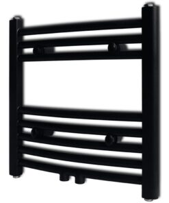 vidaXL Radiator / handdoekenrek gebogen 480x480 mm zwart