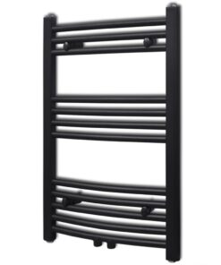 vidaXL Radiator / handdoekenrek gebogen 500x764 mm zwart