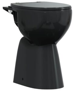 vidaXL Randloos Toilet 7 cm extra hoogte soft-close keramiek zwart