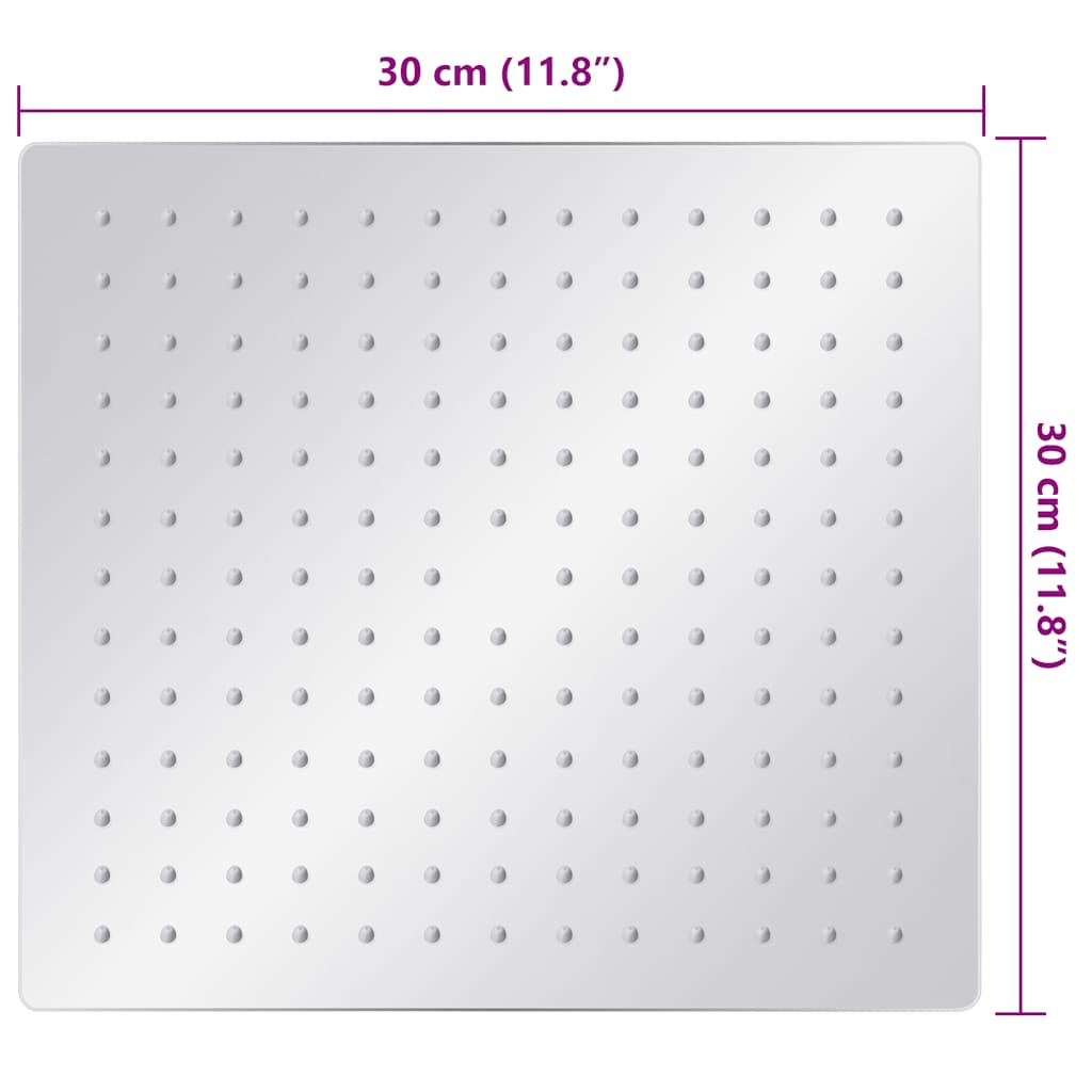 vidaXL Regendouchekop vierkant 30x30 cm roestvrij staal 304 - Image 7