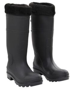 vidaXL Regenlaarzen met verwijderbare sokken maat 38 PVC zwart