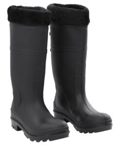 vidaXL Regenlaarzen met verwijderbare sokken maat 39 PVC zwart