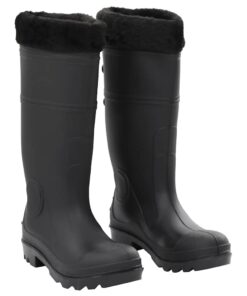 vidaXL Regenlaarzen met verwijderbare sokken maat 40 PVC zwart