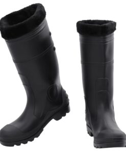 vidaXL Regenlaarzen met verwijderbare sokken maat 41 PVC zwart