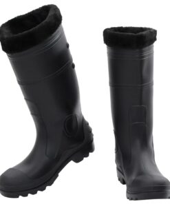 vidaXL Regenlaarzen met verwijderbare sokken maat 42 PVC zwart