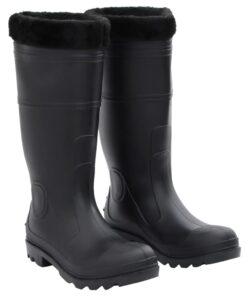 vidaXL Regenlaarzen met verwijderbare sokken maat 42 PVC zwart