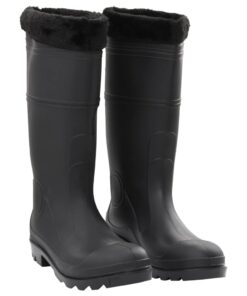 vidaXL Regenlaarzen met verwijderbare sokken maat 45 PVC zwart