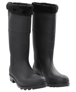 vidaXL Regenlaarzen met verwijderbare sokken maat 46 PVC zwart