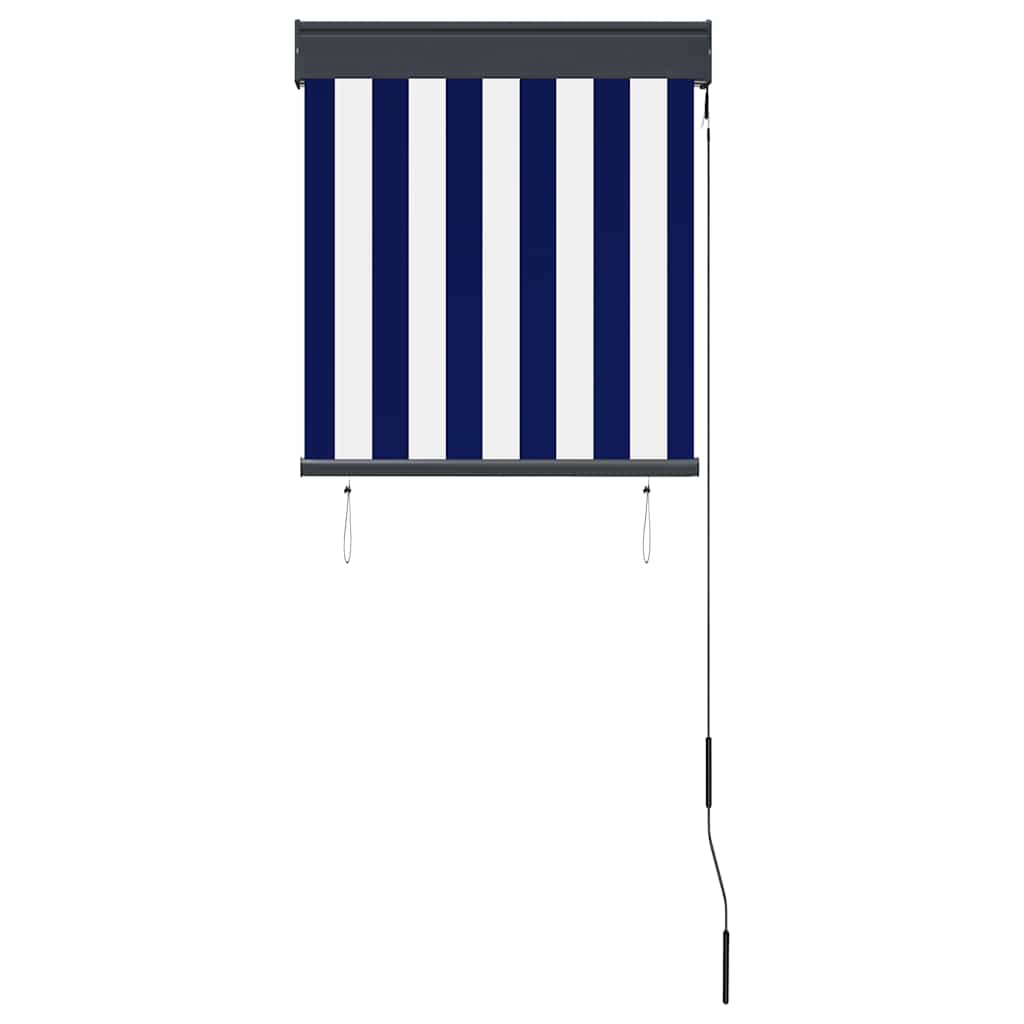 vidaXL Rolgordijn voor buiten 60x250 cm blauw en wit - Image 3