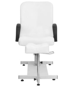 vidaXL Salonstoel met voetenbankje 127x60x98 cm kunstleer wit