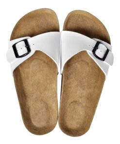 vidaXL Sandalen met bandje en gesp dames maat 36 biokurk wit