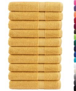 vidaXL Saunadoeken SOLUND 10 st 600 g/m² 80x200 cm goudkleurig