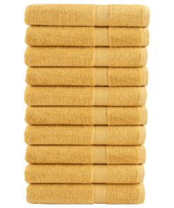 vidaXL Saunadoeken SOLUND 10 st 600 g/m² 80x200 cm goudkleurig