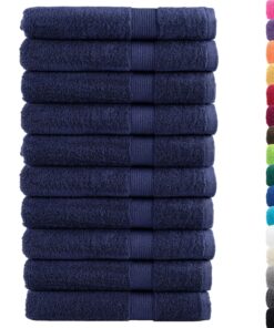 vidaXL Saunadoeken SOLUND 10 st 600 g/m² 80x200 cm marineblauw