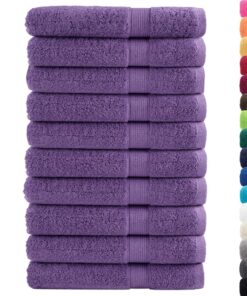 vidaXL Saunadoeken SOLUND 10 st 600 g/m² 80x200 cm paars