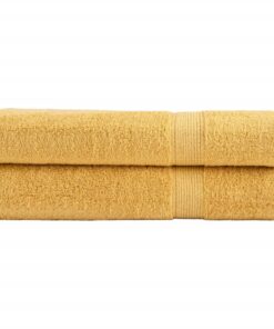 vidaXL Saunadoeken SOLUND 2 st 600 g/m² 80x200 cm goudkleurig