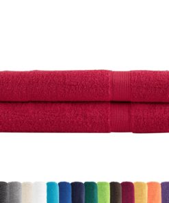 vidaXL Saunadoeken SOLUND 2 st 600 g/m² 80x200 cm rood