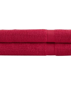 vidaXL Saunadoeken SOLUND 2 st 600 g/m² 80x200 cm rood