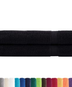 vidaXL Saunadoeken SOLUND 2 st 600 g/m² 80x200 cm zwart