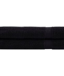 vidaXL Saunadoeken SOLUND 2 st 600 g/m² 80x200 cm zwart