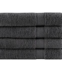 vidaXL Saunadoeken SOLUND 4 st 600 g/m² 80x200 cm antracietkleur