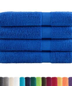 vidaXL Saunadoeken SOLUND 4 st 600 g/m² 80x200 cm blauw