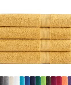 vidaXL Saunadoeken SOLUND 4 st 600 g/m² 80x200 cm goudkleurig