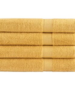 vidaXL Saunadoeken SOLUND 4 st 600 g/m² 80x200 cm goudkleurig