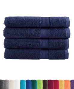 vidaXL Saunadoeken SOLUND 4 st 600 g/m² 80x200 cm marineblauw