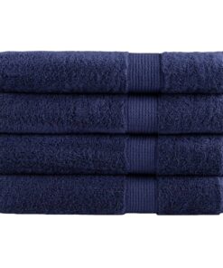 vidaXL Saunadoeken SOLUND 4 st 600 g/m² 80x200 cm marineblauw