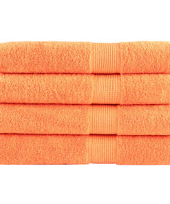vidaXL Saunadoeken SOLUND 4 st 600 g/m² 80x200 cm oranje