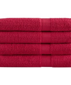 vidaXL Saunadoeken SOLUND 4 st 600 g/m² 80x200 cm rood
